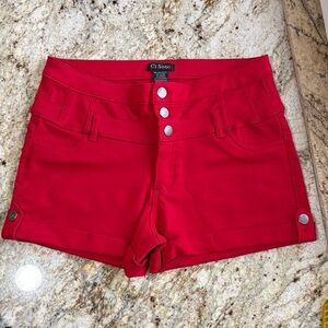 Ci Sono High Waist Red Women's Shorts